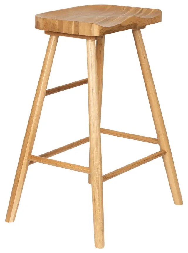 Бар стол от масивен дъб в естествен цвят (височина на седалката 65,5 cm) Vander – White Label