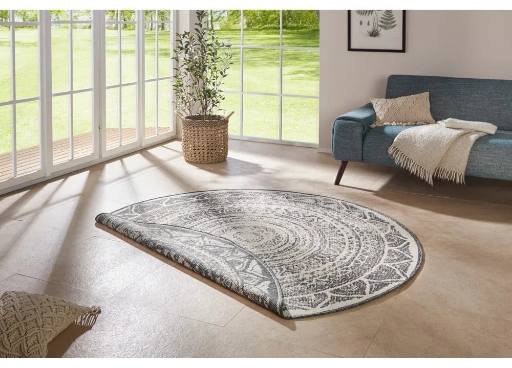 Сив и кремав килим за открито, ø 140 cm Siruma - NORTHRUGS