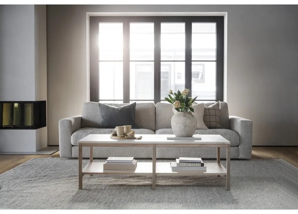 Масичка за кафе в кафяво и бежово с каменен плот 140x60 cm Orwel - Rowico