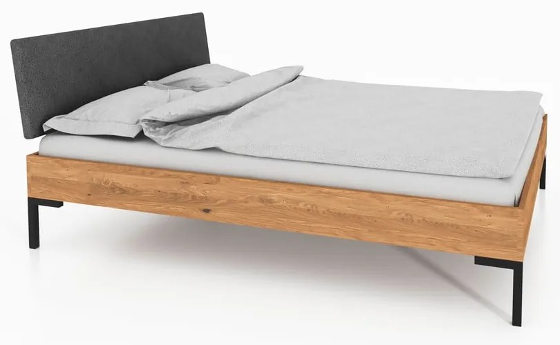 Дъбово двойно легло с тапицирана табла 140x200 cm Abises 1 - The Beds