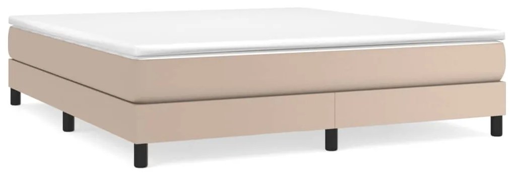 3120711 vidaXL Рамка за легло с пружини, капучино, 160x200 см, изкуствена кожа
