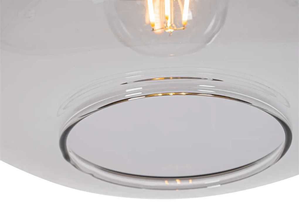 Дизайнерски висящ аплик черен със злато и опушено стъкло - Kyan