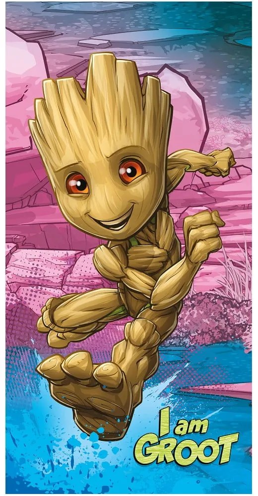 Памучна детска кърпа 70x140 cm Groot "I am groot" – Jerry Fabrics