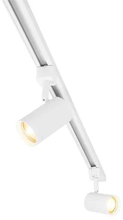 Модерна бяла 1-фазна релсова система с 5 прожектори - Iconic Jeana