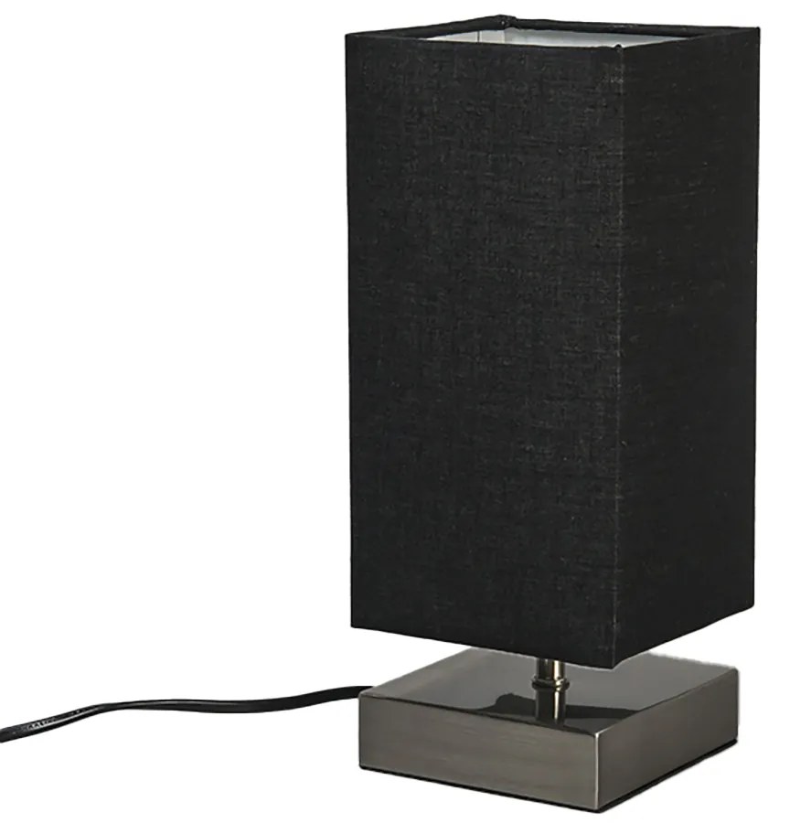 Модерна настолна лампа черна със стомана - Milo