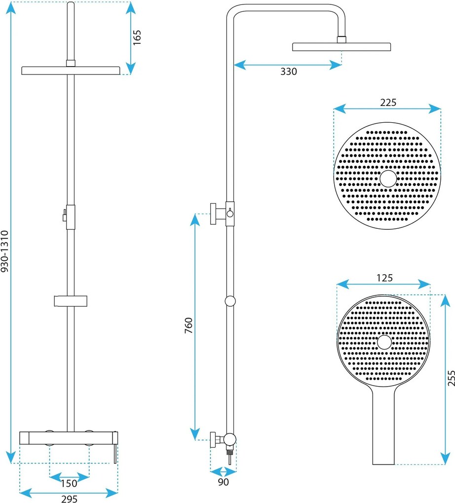 Комплект за душ Rea Foss Clif Brush Nickel
