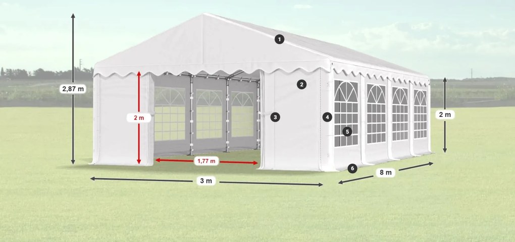 Шатра 3x8x2m Comfort PE 240g Лято