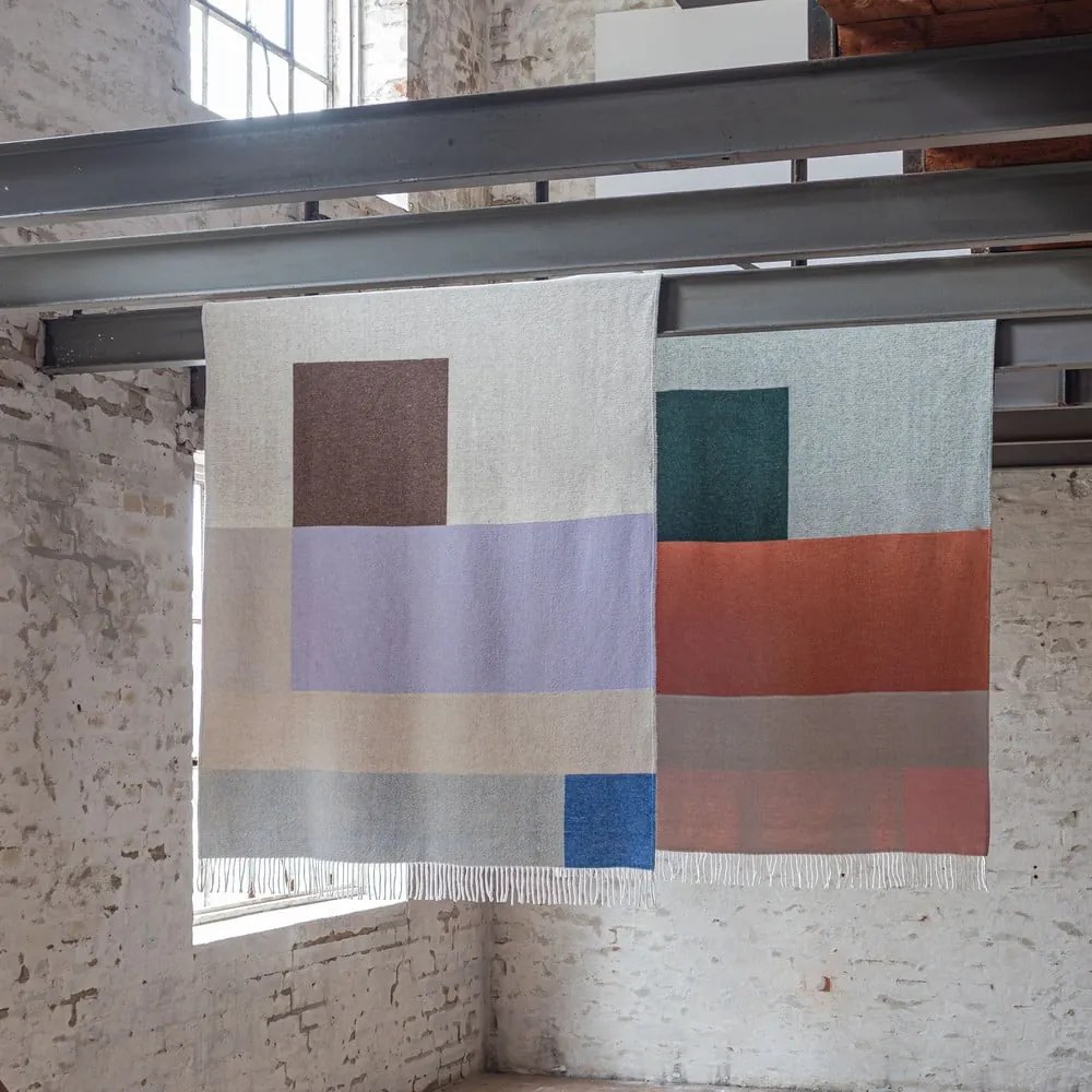 Одеяло в лавандулов и бежов цвят 125x190 cm Brick – Mette Ditmer Denmark