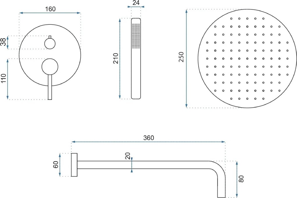 Душ система за вграждане Rea Lungo Titan