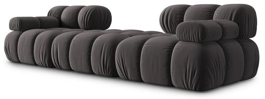 Тъмносив ъглов диван от кадифе Bellis - Micadoni Home