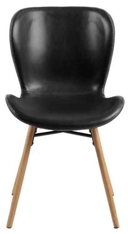 Черен трапезен стол с основа от дъбово дърво Batilda - Actona