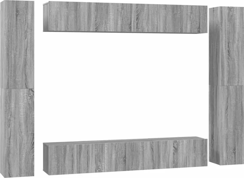 3120249 vidaXL Комплект ТВ шкафове от 10 части, сив сонома, инженерно дърво