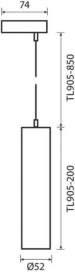 Пендел за релсов монтаж LUX, бял, 1хGU10