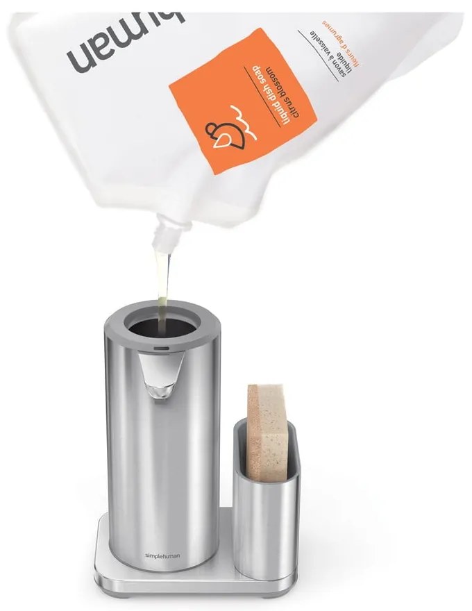 Метална стойка за течен сапун и гъба - simplehuman