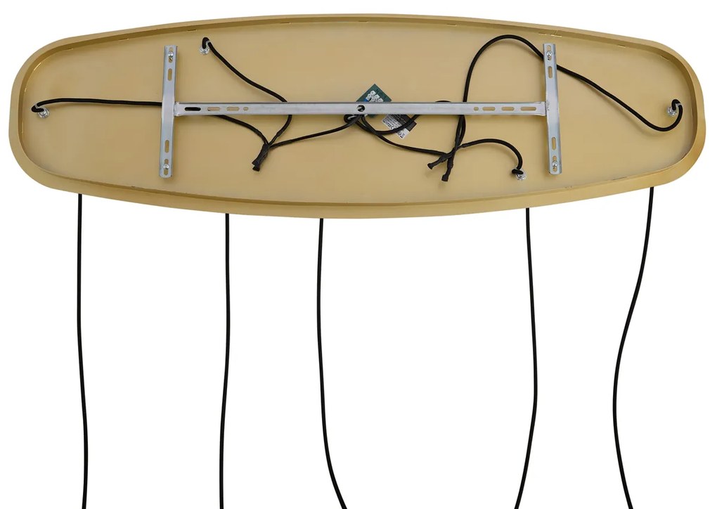 Хотелски шик висяща лампа месинг с кехлибарено стъкло 5 светлини - Gus