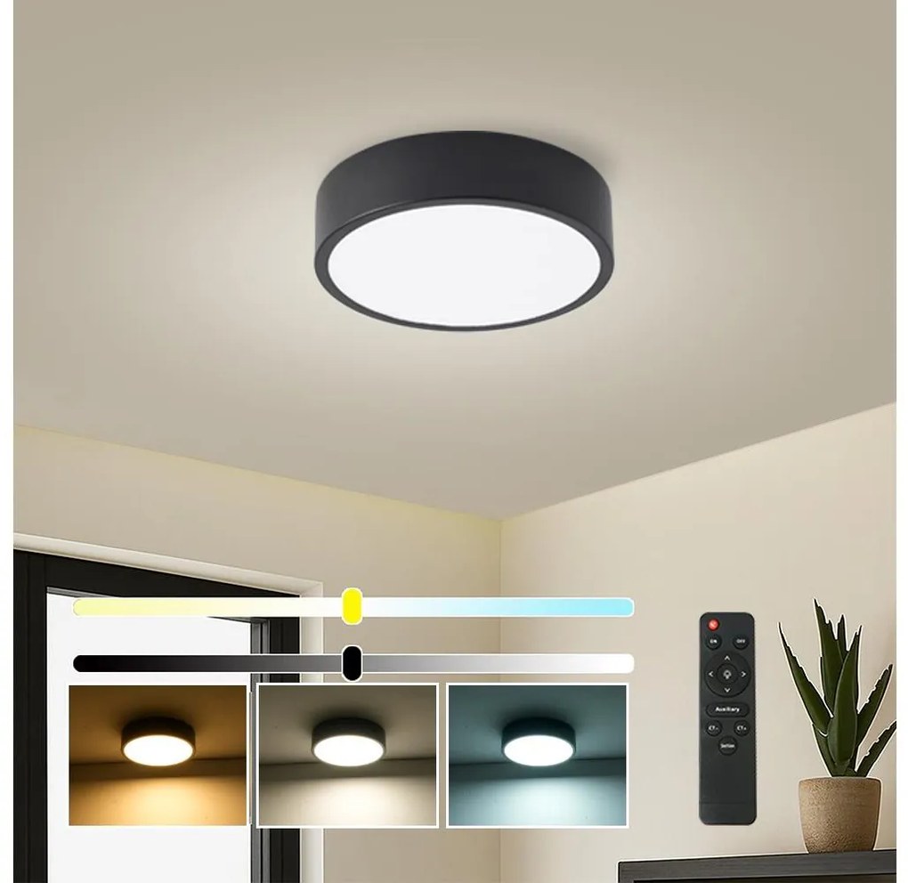 Brilagi - LED димируемо осветително тяло POOL LED/18W/230V 3000-6000K 20 см черно + дистанционно управление