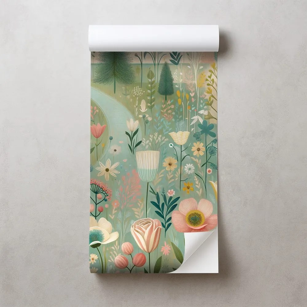 Самозалепващ тапет – Пастелна цветна поляна