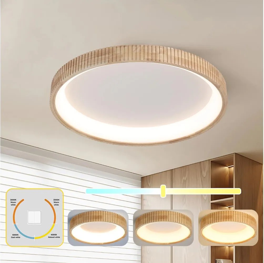 Brilagi - LED таванно осветително тяло FALCON WOOD MODERN LED/60W/230V Ø 80 см дърво