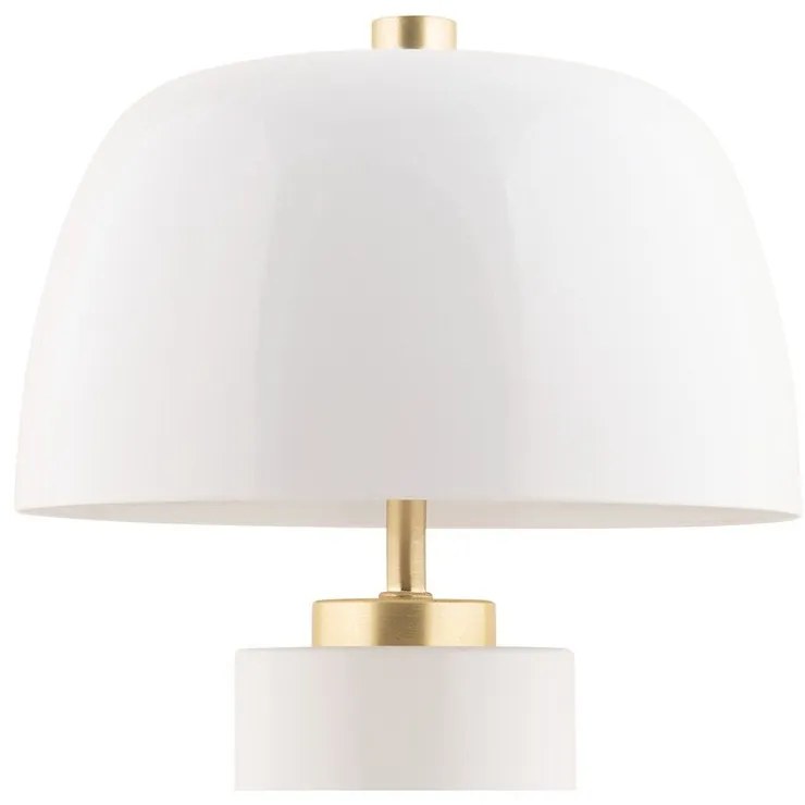 Бяла LED затъмняваща се настолна лампа с метален абажур (височина 30 cm) Freya – Leitmotiv