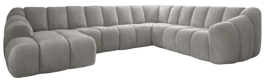 Светлосив ъглов диван (десен ъгъл/U форма) Shell – Miuform