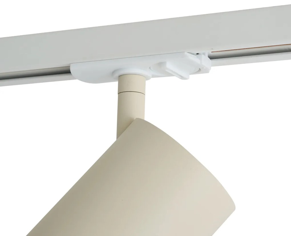 Модерен бежов прожектор за 1-фазна релсова система GU10 70mm - Iconic Jeana Luxe