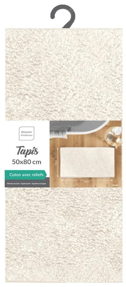 Кремав килим за баня 50x80 cm Mael – douceur d'intérieur