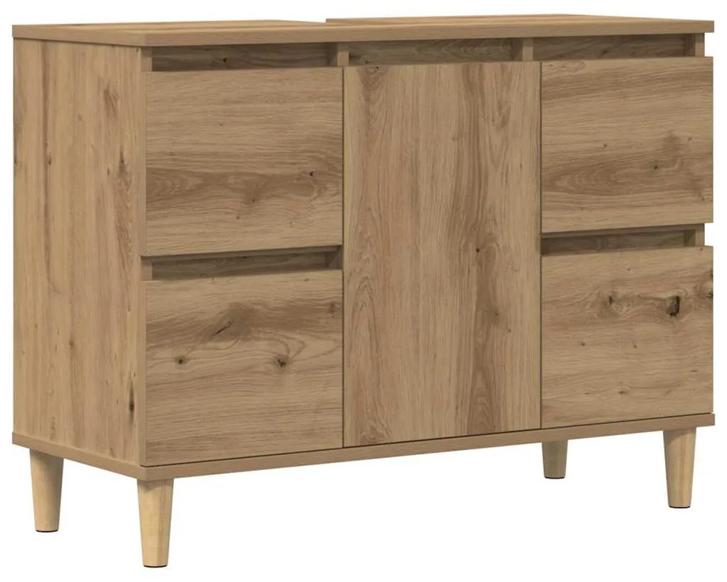 857127 vidaXL Шкаф за мивка Artisan Oak 80x33x60 cm Инженерна дървесина