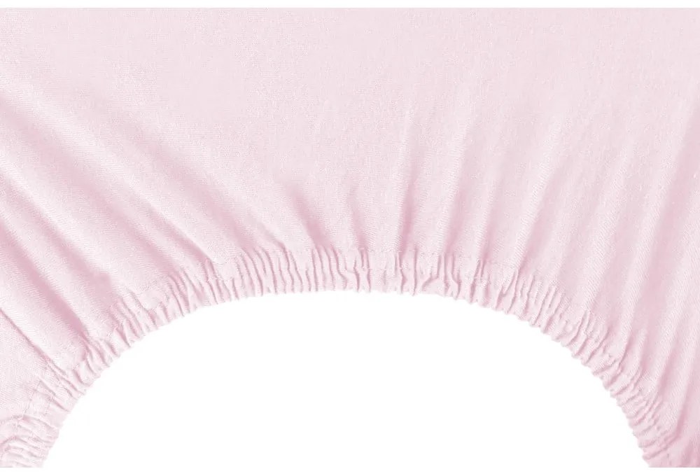 Светлорозов еластичен чаршаф от джърси 140x200 cm Amber – Restilo