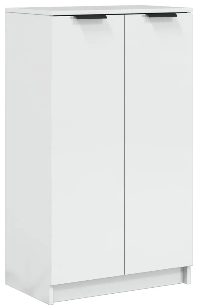 811445 vidaXL Шкаф за обувки, бял гланц, 59x35x100,5 см, инженерно дърво