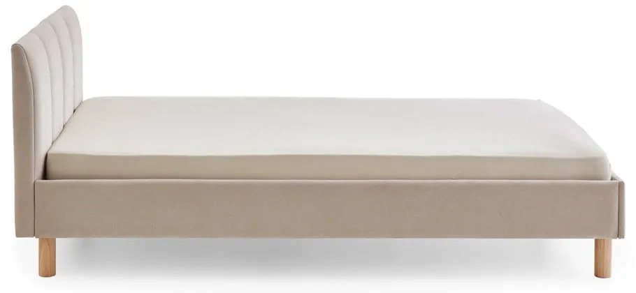 Бежово единично легло 120x200 cm тапицирано без ламелно дъно Joker – Meise Möbel
