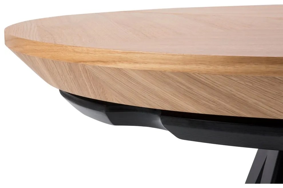 Кръгла сгъваема трапезна маса с допълнителна плоча с дъбов плот ø 120 cm Magnus – Windsor &amp; Co Sofas