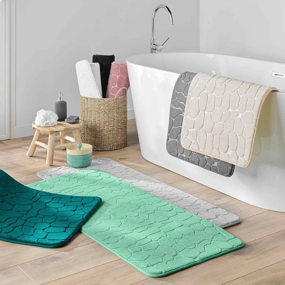 Бежов текстилен килим за баня 50x120 cm Ricochet – douceur d'intérieur