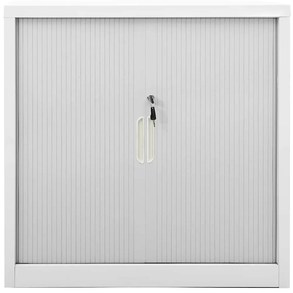 336430 vidaXL Шкаф с плъзгаща врата, сив, 90x40x90 см, стомана