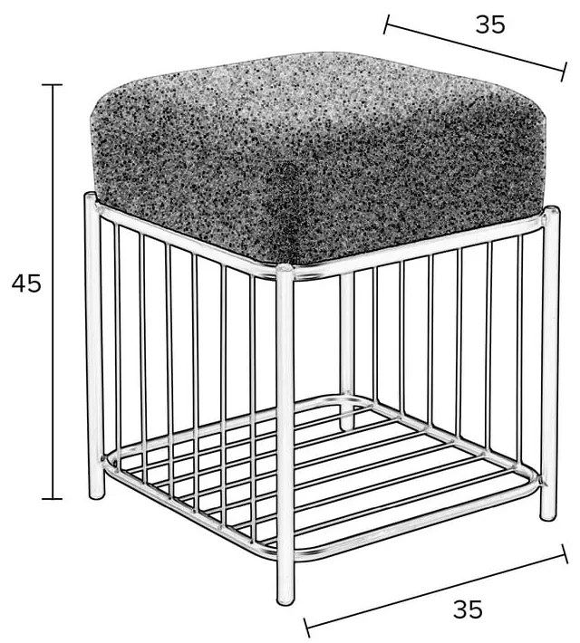 Светлосива табуретка Milou – White Label