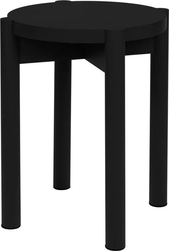 Черен стол от масивен бук Hopp – noo.ma