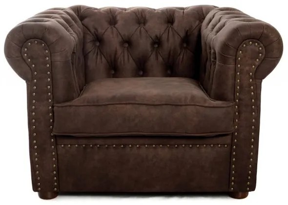 Фотьойл Chesterfield в цвят витидж кафяво 94х90х66 см