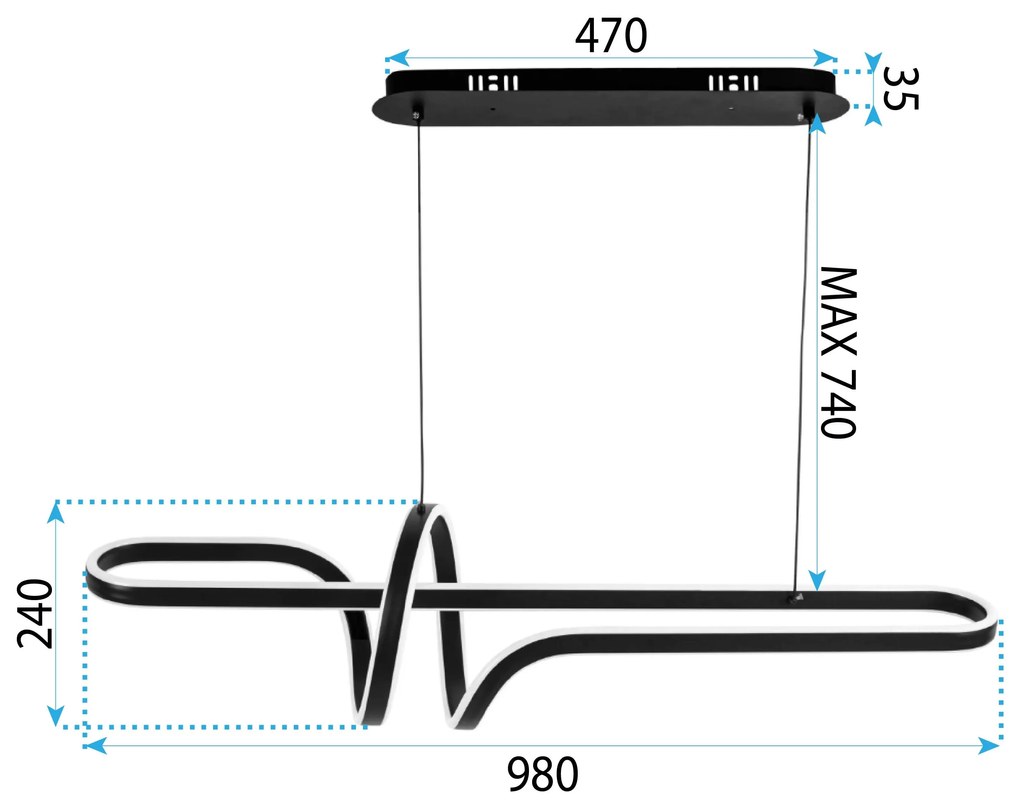 Лампа LED G038-CP Black