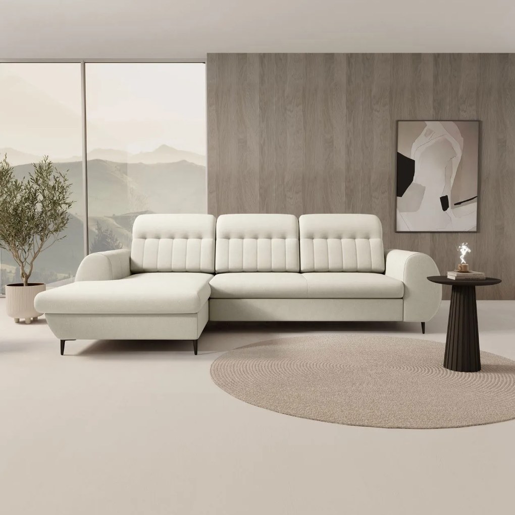 Ъглов диван Blanc-Бял-Ляво