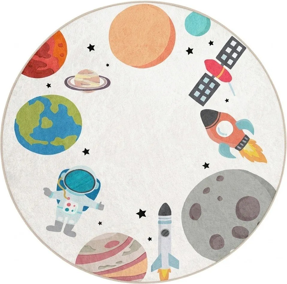 Детско килимче за игра подходящо за пране ø100 cm Space Trip – Mila Home
