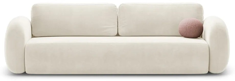 Кремав кадифен сгъваем/с място за съхранение диван 262 cm Tonale – Cosmopolitan Design