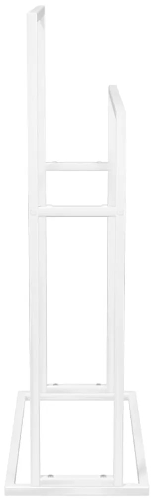 Свободностояща поставка за кърпи, бяла, 48x24x78,5 см, желязо