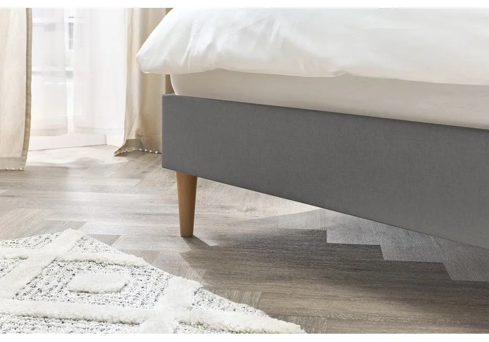 Антрацит тапицирано двойно легло с решетка 180x200 cm Sary - Bobochic Paris