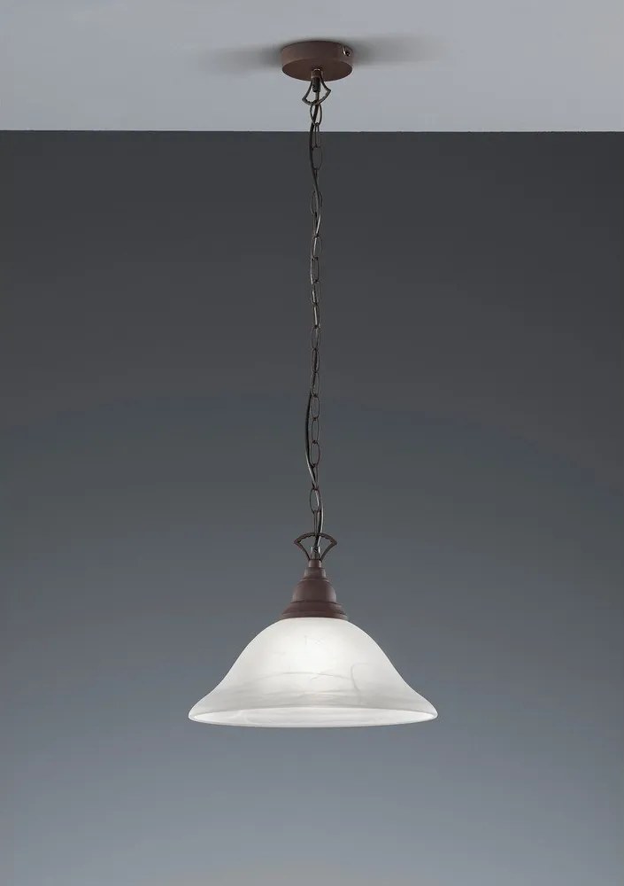 Тъмносиво метално висящо осветително тяло със стъклен абажур ø 33,5 cm Country – Reality