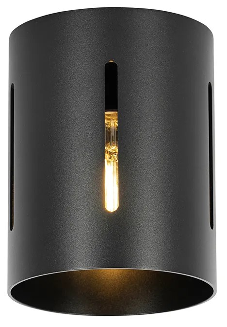 Дизайнерска черна плафониера със светлинен ефект - Яна