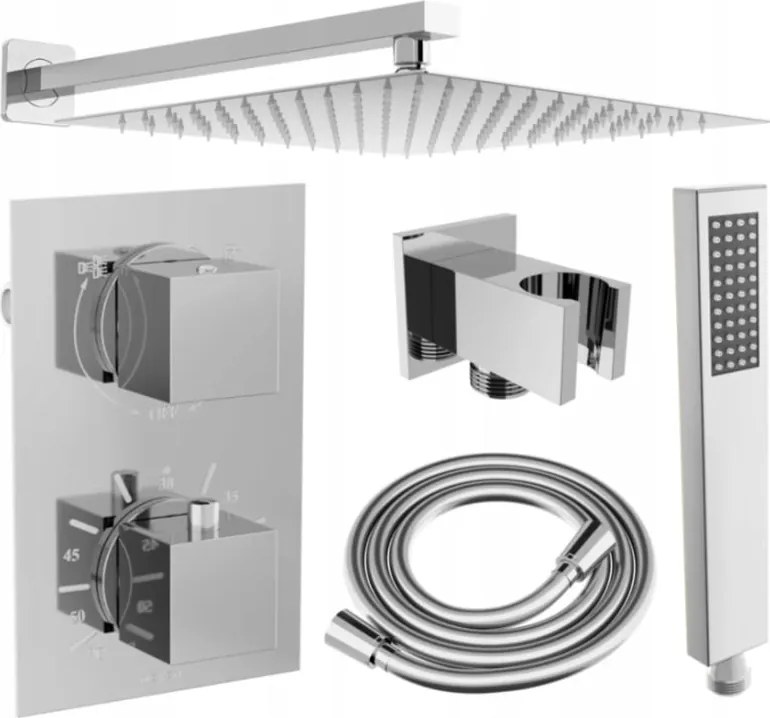 Mexen Cube DR02 вграден душ комплект с душ глава 30 см, хром - 77502DR0230-00