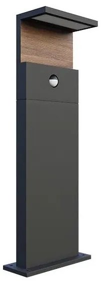 LED Екстериорна лампа със сензор NATURA LED/12W/230V 4000K IP54 кафяв/антрацит