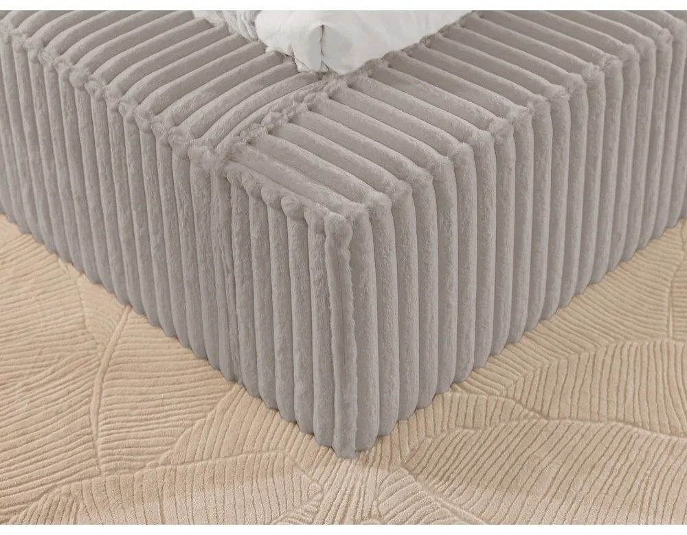 Сиво двойно легло 180x200 cm тапицирано с място за съхранение с включена подматрачна рамка Cloe – Ropez