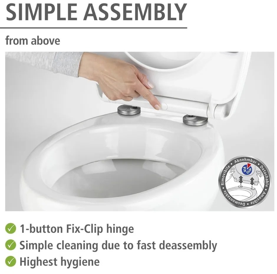 Тоалетна чиния с автоматично затваряне 38 x 45 см Droplets – Wenko