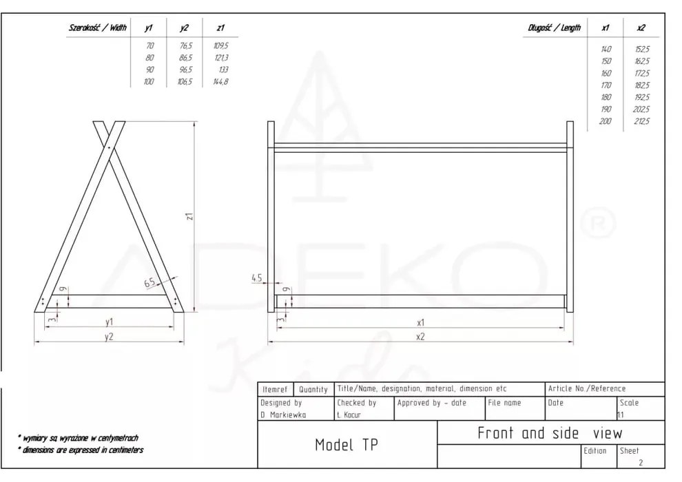 Легло тип къща от борова дървесина Mila TP, 90 x 180 cm - Adeko