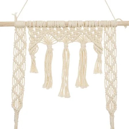 Рафт за стена atmosphera, Макраме и MDF, 60x20x80 см